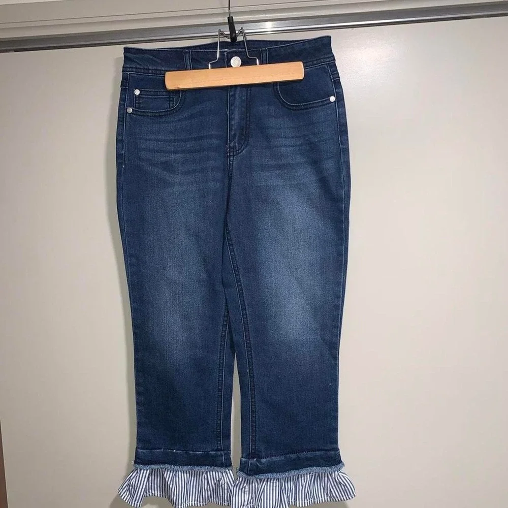 Girls size 12 children's jeans #childrens #girls #size12 Blue denim ruffle